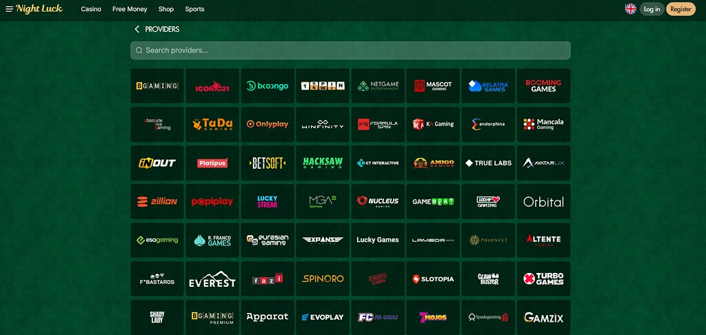 NightLuck Casino Game Providers UK