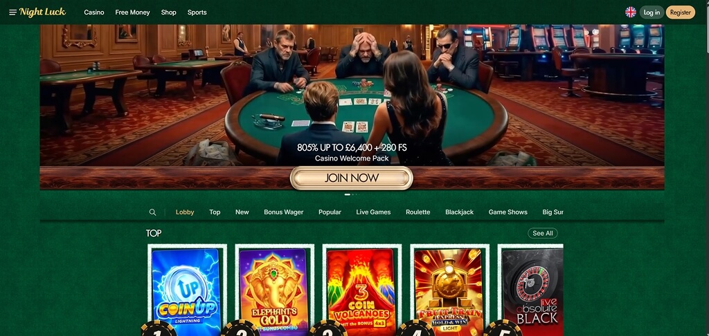 NightLuck Casino Lobby UK